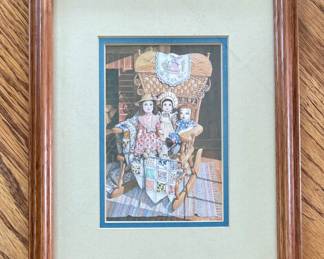 FRAMED DOLLS IN ROCKER PRINT