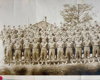 Vintage Panoramic Photograph of Company D, 24th Infantry, taken at Fort McClellan, Alabama, in March 1946