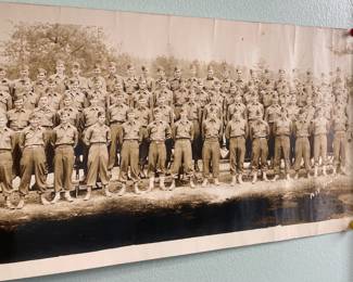 Vintage Panoramic Photograph of Company D, 24th Infantry, taken at Fort McClellan, Alabama, in March 1946