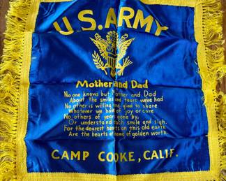 Vintage Army  “Sweetheart”/“Mother & Dad” Pillow Sham