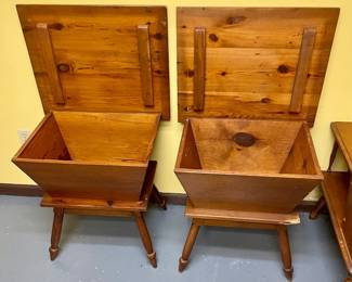 VINTAGE "DRY SINK" END TABLES