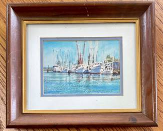 FRAMED BOAT SCENE PRINT