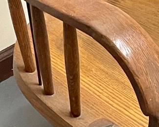 Antique Oak Arrow-Back Swivel Chair