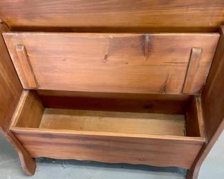 RUSTIC PINE MONK'S BENCH/FLIP-TOP TABLE W/STORAGE
