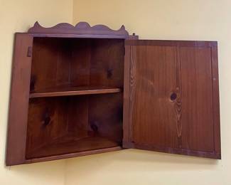 ANTIQUE WALL-MOUNT CORNER CABINET