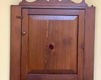 ANTIQUE WALL-MOUNT CORNER CABINET