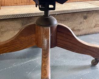 Antique Oak Swivel Desk Chair 