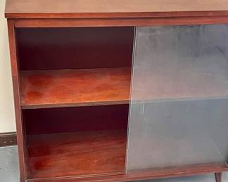 MCM Double Glass Doors Bookcase 