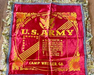 Vintage Army  “Sweetheart”/“Mother” Pillow Sham