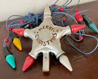 VINTAGE 1930s-1950's   NOMA "MERRY CHRISTMAS" STAR TREE TOPPER  -  WORKS