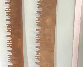 TWO MAN CROSSCUT SAW BLADES (ONE WITH HANDLE)