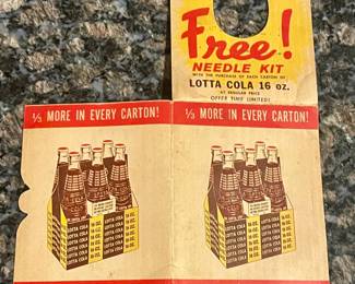 Vintage Lotta Cola Promotional Needle Pack