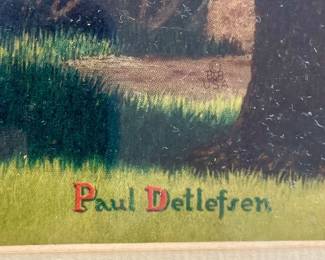 VINTAGE FRAMED BARN PRINT by PAUL DETLEFSEN