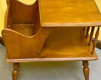VINTAGE STEP-BACK, MAGAZINE RACK SIDE TABLE