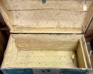ANTIQUE CAMELBACK STEAMER TRUNK
