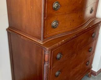 Antique 6-Drawer Step-Back Chest