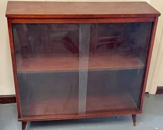 MCM Double Glass Doors Bookcase 