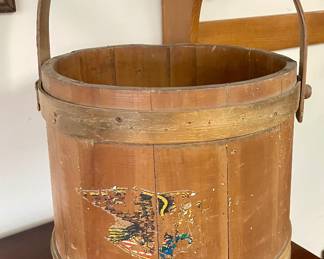 ANTIQUE WOODEN FIRKIN BUCKET