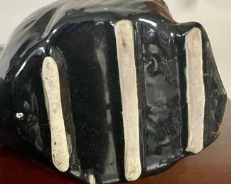 VINTAGE BLACK/GOLD CERAMIC SQUIRREL PLANTER