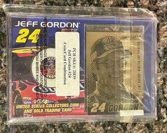 2003 Jeff Gordon NASCAR 4x Winston Cup Champion 23kt Gold Plated Trading Card and Commemorative Coin Set issued by The Merrick Mint