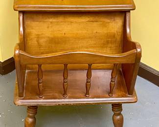 VINTAGE STEP-BACK, MAGAZINE RACK SIDE TABLE