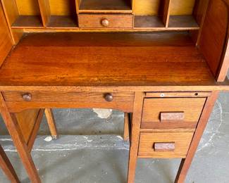 Antique Roll-Top Youth Desk