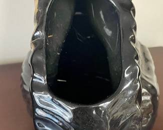 VINTAGE BLACK/GOLD CERAMIC SQUIRREL PLANTER