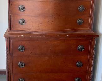 Antique 6-Drawer Step-Back Chest