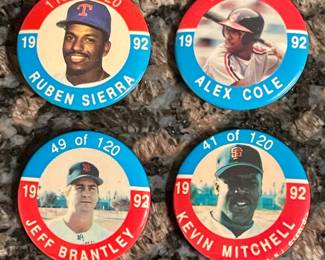 Vintage 1991–1992 MLB 1-1/2 inch Pinback Collector Buttons