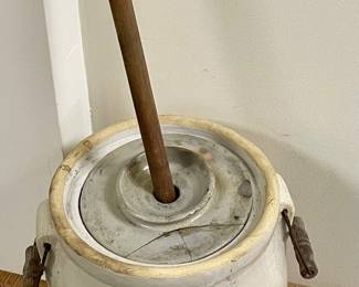 ANTIQUE #5 STONEWARE BUTTER CHURN