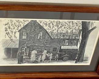 VINTAGE/ANTIQUE FRAMED, NUMBERED, SIGNED ART by ROSE REID THORE, 17/250