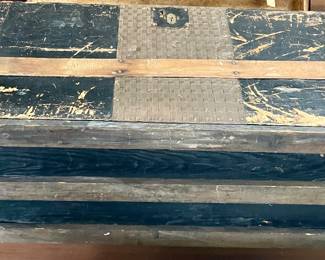ANTIQUE CAMELBACK STEAMER TRUNK
