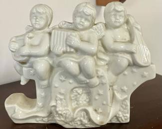 VINTAGE BUCHASE 1996 PORCELAIN JOY CHERUB CANDLE HOLDER