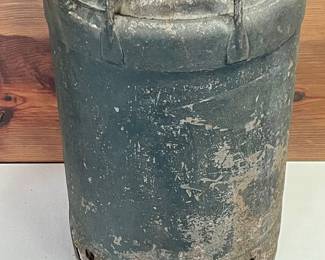 VINTAGE 10-GALLON BLACK MILK CAN