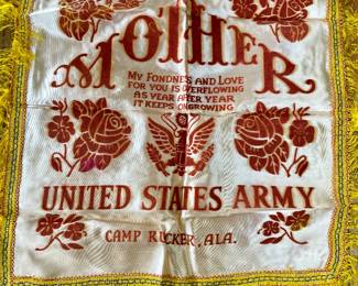 Vintage Army  “Sweetheart”/“Mother” Pillow Sham