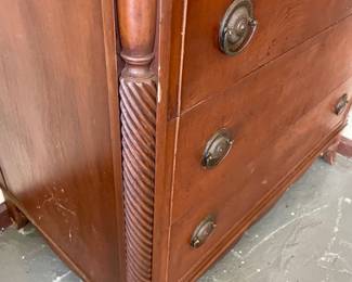 Antique 6-Drawer Step-Back Chest