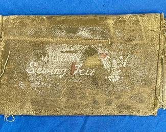 Vntage WWII-Era U.S. Military Canvas Sewing Kit Pouch
