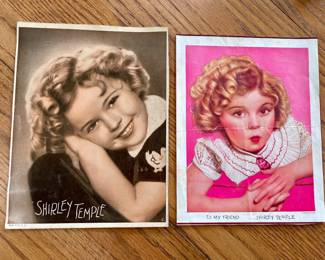 2 Vintage 1930s Promotional Paper Photographs of Child Star Shirley Temple