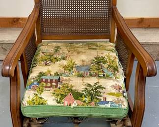 Antique Spring-Bottom, Cane-Back/Sides Rocking Chair 