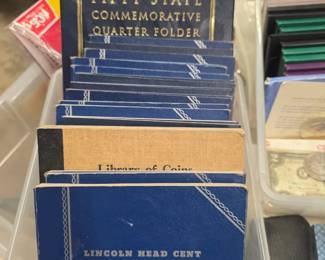 Coin books with coins