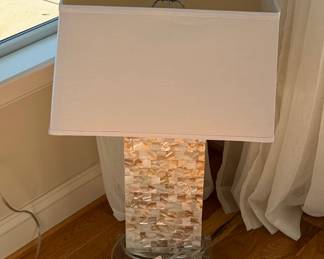 Mother of Pearl Mosaic Column Table Lamp