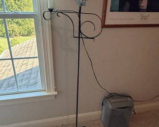 Vintage Nautical Wrought Iron Floor Lamp with Sailboat Silhouette