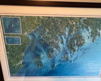 Navisat Aerial Satellite Photo Map of The Maine Coast - Penobscot Bay, Mount Desert Island, Acadia National Park