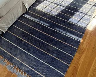 Unique Loom Chindi Cotton Collection Area Rug - Sophie (Navy and White)