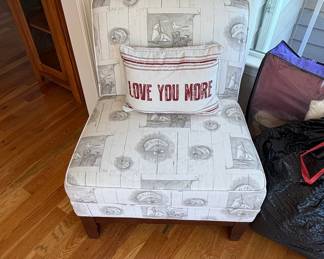 East Urban Home Navy Blue Scallop Shell - Nautical & Coastal Upholstered Slipper Chair