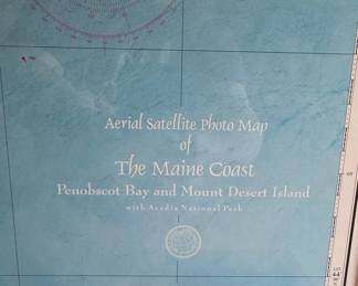 Navisat Aerial Satellite Photo Map of The Maine Coast - Penobscot Bay, Mount Desert Island, Acadia National Park