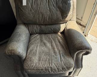 Distressed Leather Recliner