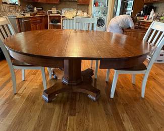 Pedestal Dining Table and Chairs