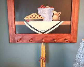Hand-Painted Country Kitchen Still Life Peg Rack
