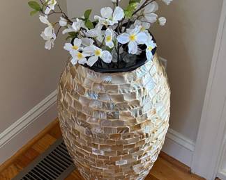 Mother of Pearl Mosaic Floor Vase